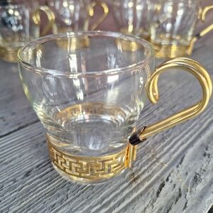 Vintage Libbey Glass Co. "Greek Key" Continental Coffee Cups 6